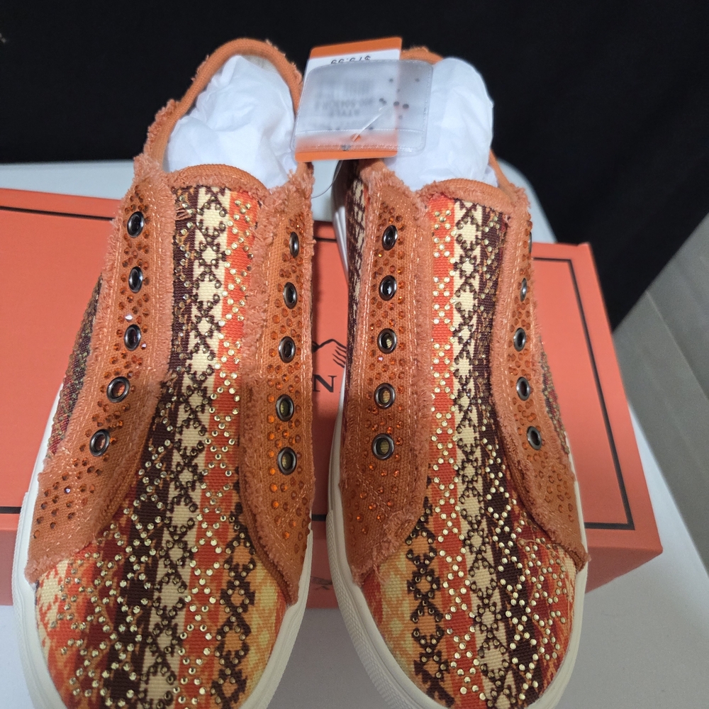 Montana West Vibrant Orange and Brown Sneakers